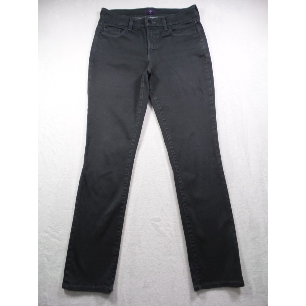 NYDJ Womens Jeans Size 8 Gray‎ Denim Slim Straight Lift Tuck Stretch Mid Rise